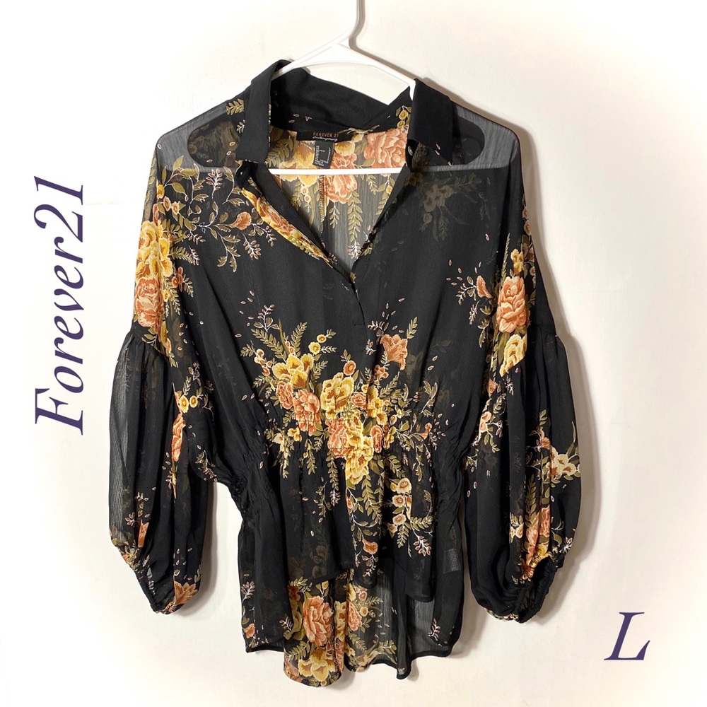 Sheer Floral Blouse